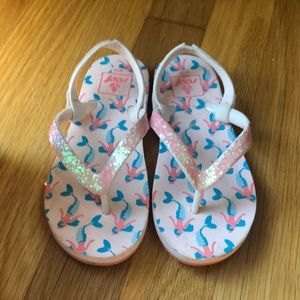 Reef toddler mermaid pink glitter flip flops